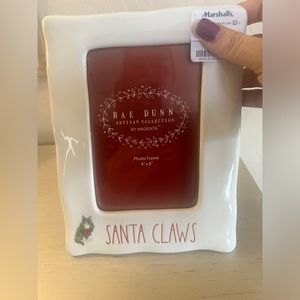 Rae Dunn Ceramic Santa Claws Claus 4x6 Picture Frame NWT